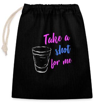 Alcool - Sac cadeau en coton avec cordon (25 x 30 cm) - noir - Devant