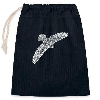 faucon - Sac cadeau en coton avec cordon (25 x 30 cm) - bleu marine - Devant