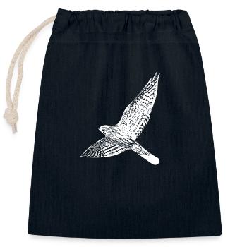 faucon - Sac cadeau en coton avec cordon (25 x 30 cm) - bleu marine - Devant