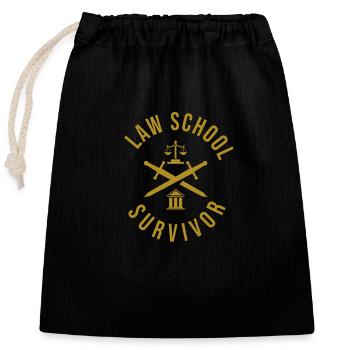 Law School Survivor - Closable cotton gift bag (25x30cm) - black - Front