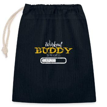 fitness - Closable cotton gift bag (25x30cm) - navy - Front