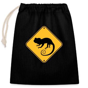 bouclier note attention avertissement mise en garde danger - Sac cadeau en coton avec cordon (25 x 30 cm) - noir - Devant