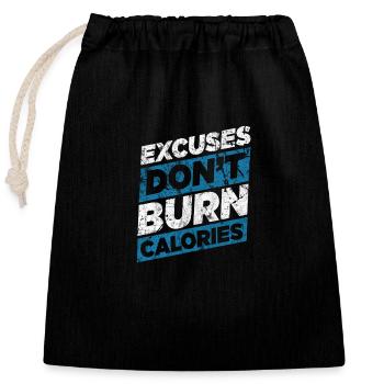 Fitness - Verschließbarer Geschenkbeutel aus Baumwolle (25x30cm) - Schwarz - Vorne