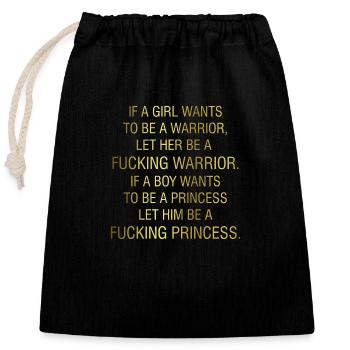 Feministin Sexismus Feminismus Geschenk - Verschließbarer Geschenkbeutel aus Baumwolle (25x30cm) - Schwarz - Vorne