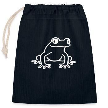 frog - Closable cotton gift bag (25x30cm) - navy - Front