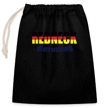 Redneck Germany , Deutschland - Verschließbarer Geschenkbeutel aus Baumwolle (25x30cm) - Schwarz - Vorne