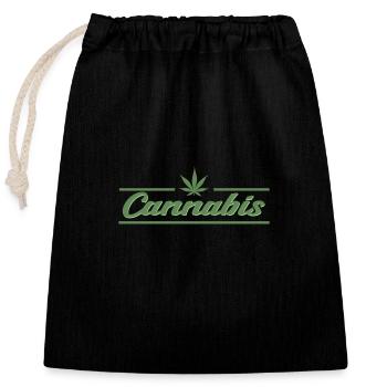 Weed marijuana gift idea - Closable cotton gift bag (25x30cm) - black - Front