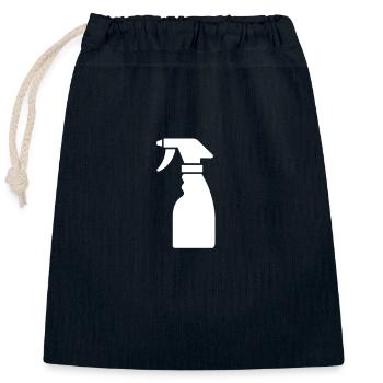 Flacon de nettoyage - Sac cadeau en coton avec cordon (25 x 30 cm) - bleu marine - Devant
