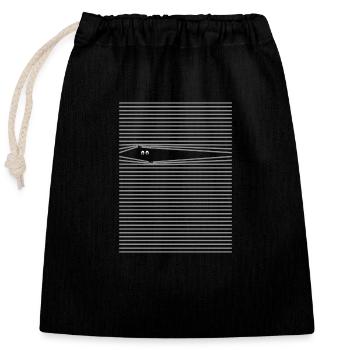 Blinds curtain eyes shirt - Closable cotton gift bag (25x30cm) - black - Front