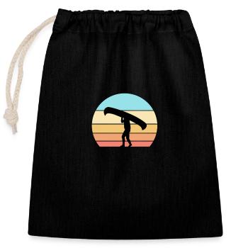 Canoe driver - Closable cotton gift bag (25x30cm) - black - Front