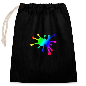 Des taches de peinture | Couleur peintre Idée de cadeau - Sac cadeau en coton avec cordon (25 x 30 cm) - noir - Devant