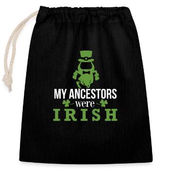 Vorfahren My Ancestors were Irish - Geschenkidee - Verschließbarer Geschenkbeutel aus Baumwolle (25x30cm) - Schwarz - Vorne