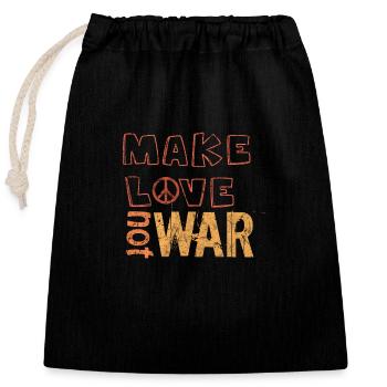 Peace - Closable cotton gift bag (25x30cm) - black - Front