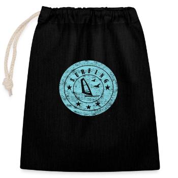 Windsurfing - Closable cotton gift bag (25x30cm) - black - Front