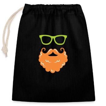 St Patricks Day Beard - Verschließbarer Geschenkbeutel aus Baumwolle (25x30cm) - Schwarz - Vorne
