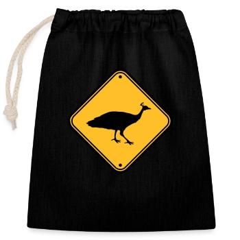 Shield danger caution caution note zone area - Closable cotton gift bag (25x30cm) - black - Front