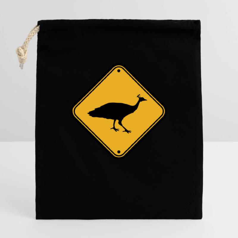Shield danger caution caution note zone area Closable cotton gift bag (25x30cm)