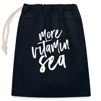 More Vitamin Sea - Verschließbarer Geschenkbeutel aus Baumwolle (25x30cm) - Navy - Vorne