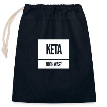 Keta noch was | Ketamin Geschenkidee - Verschließbarer Geschenkbeutel aus Baumwolle (25x30cm) - Navy - Vorne