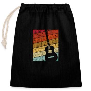 guitare - Sac cadeau en coton avec cordon (25 x 30 cm) - noir - Devant