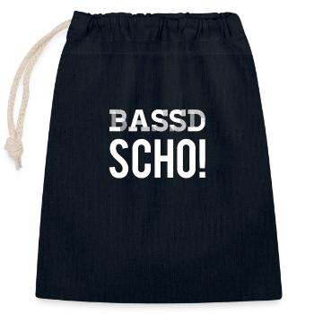 Bassd Scho! Passt schon Franken Nürnberg Würzburg - Verschließbarer Geschenkbeutel aus Baumwolle (25x30cm) - Navy - Vorne