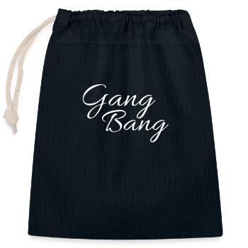 gang bang - Sac cadeau en coton avec cordon (25 x 30 cm) - bleu marine - Devant