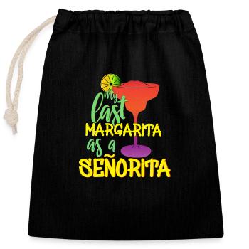 Alcohol hen party - Closable cotton gift bag (25x30cm) - black - Front
