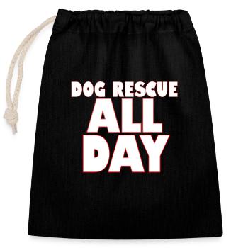 Chiens Protection des animaux - Sac cadeau en coton avec cordon (25 x 30 cm) - noir - Devant