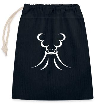 Volcano erupts - Closable cotton gift bag (25x30cm) - navy - Front
