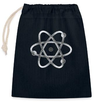 atom - Closable cotton gift bag (25x30cm) - navy - Front