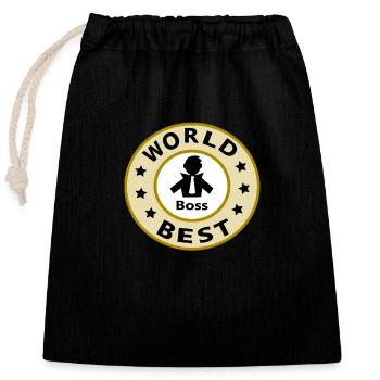 World best Boss toller chef guter boss medaille - Verschließbarer Geschenkbeutel aus Baumwolle (25x30cm) - Schwarz - Vorne