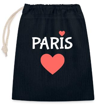 Paris - Verschließbarer Geschenkbeutel aus Baumwolle (25x30cm) - Navy - Vorne