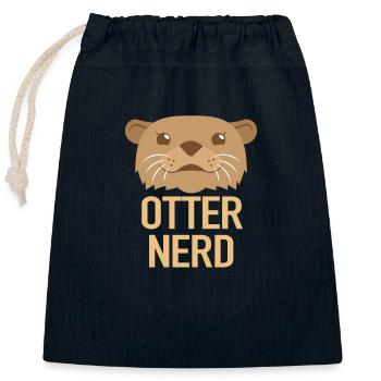 Nerd de loutre (loutre mignonne) - Sac cadeau en coton avec cordon (25 x 30 cm) - bleu marine - Devant