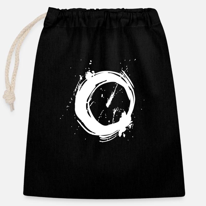 Circle Ring - Closable cotton gift bag (25x30cm) - black