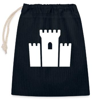 Castle - Closable cotton gift bag (25x30cm) - navy - Front