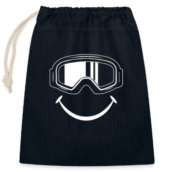 Skibrille | Snowboard Snowboarder Ski Geschenkidee - Verschließbarer Geschenkbeutel aus Baumwolle (25x30cm) - Navy - Vorne