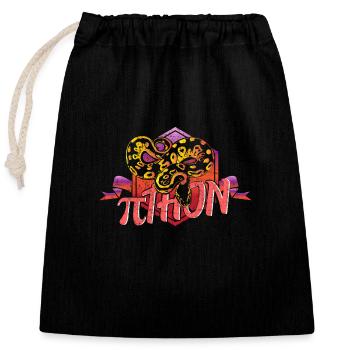 Pi Mathematics Python - Closable cotton gift bag (25x30cm) - black - Front