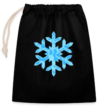 Flocon de neige avec motif - noël - Sac cadeau en coton avec cordon (25 x 30 cm) - noir - Devant