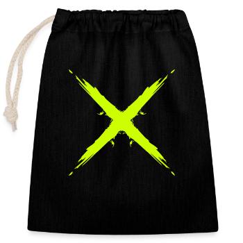 Croix design vectoriel jaune - Sac cadeau en coton avec cordon (25 x 30 cm) - noir - Devant