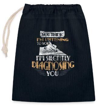 Idée cadeau psychologie - Sac cadeau en coton avec cordon (25 x 30 cm) - bleu marine - Devant