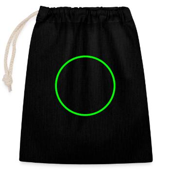 Circle ring shape icon green - Closable cotton gift bag (25x30cm) - black - Front