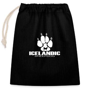 Icelandic Islandhund Shirt - Patte chien - Sac cadeau en coton avec cordon (25 x 30 cm) - noir - Devant