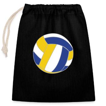 volleyball - Closable cotton gift bag (25x30cm) - black - Front