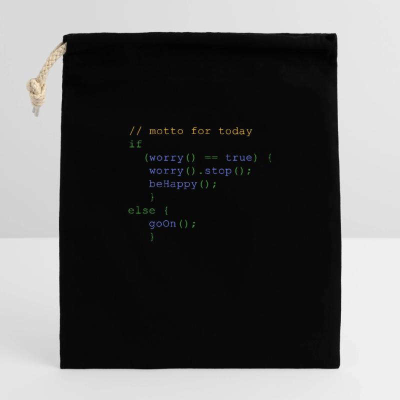 php code don’t worry be happy gerdshirt Sac cadeau en coton avec cordon (25 x 30 cm)