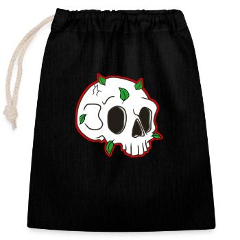 Conception de crâne - Sac cadeau en coton avec cordon (25 x 30 cm) - noir - Devant