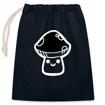 mushroom - Closable cotton gift bag (25x30cm) - navy - Front