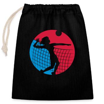 rot blau kreis rund frau weiblich girl mädchen spr - Verschließbarer Geschenkbeutel aus Baumwolle (25x30cm) - Schwarz - Vorne