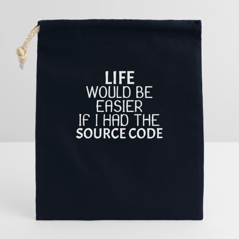 La vie serait plus facile si j'avais le code source 3dr3 Sac cadeau en coton avec cordon (25 x 30 cm)