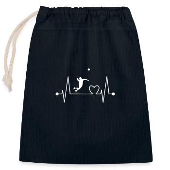Faustball Spieler Herzschlag Geschenk für Trainer - Verschließbarer Geschenkbeutel aus Baumwolle (25x30cm) - Navy - Vorne
