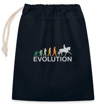 Dressurreiten Pferde Evolution Geschenk Retro - Verschließbarer Geschenkbeutel aus Baumwolle (25x30cm) - Navy - Vorne